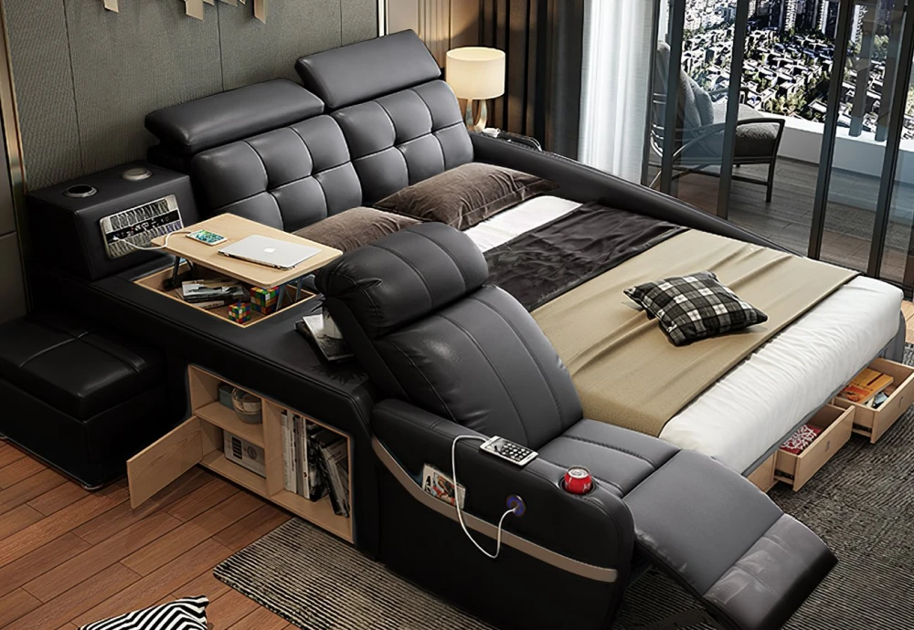 multifunction sofa bed with folding armrest table